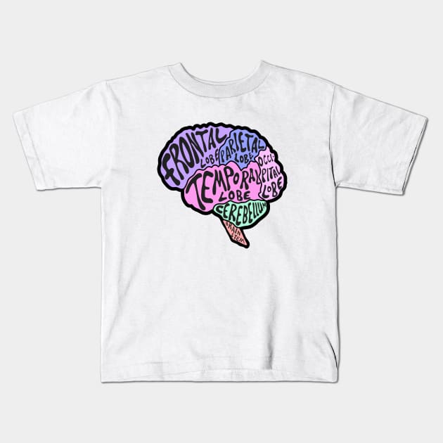 Anatomical brain Kids T-Shirt by Dr.Bear